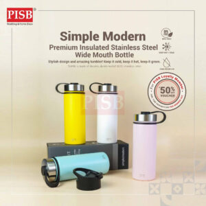 2418 530ML Double Lid Insulated Tumbler Water Bottle Travel Tumbler Thermos Botol Air Portable WaterBottle