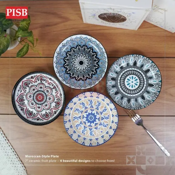2474(80Sets/Ctn)Moroccan Style 7" Ceramic Fruits Plate Doorgift Souvenir Pinggan Piring Seramik Murah Wedding Gift Plate