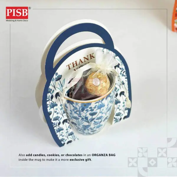 2424(48Set/Ctn)Souvenir Floral Ceramic Mug With Floral Gift Holder Box Doorgift Mug Cawan Seramik Murah Wedding Gift Mug