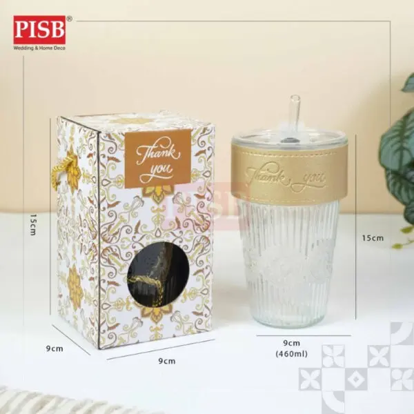 8afe9968018e7a9375613df894b32132.jpeg 2152 (1Pcs) 460ML Souvenir Straw Mug Glass Heat Cold Resistant Water Bottle Viral Travel Mug Doorgift Mug Cawan Gelas