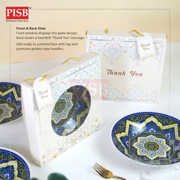 2476 (50Sets/Ctn) Premium Moroccan 8" Ceramic Plate Doorgift Souvenir Pinggan Piring Seramik Murah Wedding Gift Plate