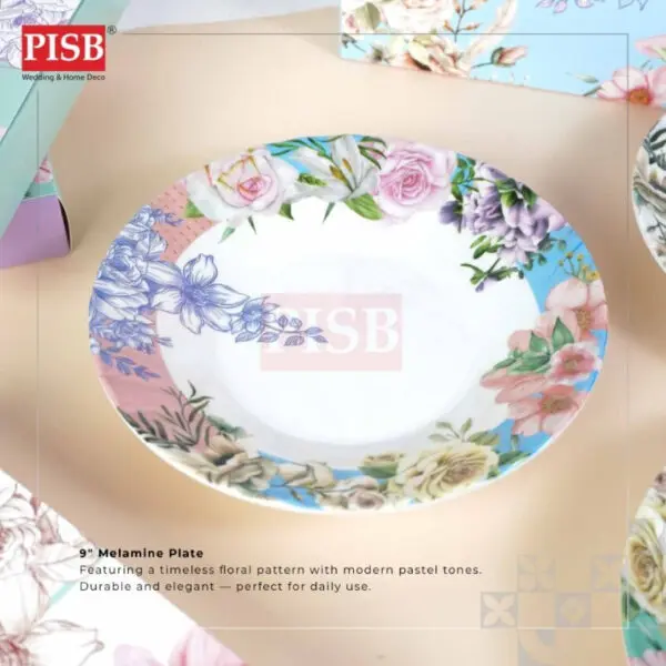 14d8be9b926cc65a9628fe01ce164a74.jpeg 0511 (100Sets) 9" Melamine Plate With Box Doorgift Souvenir Pinggan Piring Melamin Dengan Kotak Murah Wedding Gift Plate