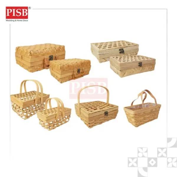 1115-18 Rattan Basket Storage Box With Handle Bakul Buah Bakul Hamper Bakul Hantaran Bakul Anyaman Rotan Picnic Basket