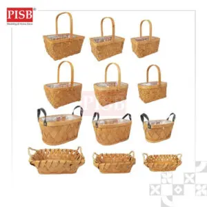 1125-28 Multishape Woven Basket With Handle Bakul Buah Bakul Hamper Bakul Hantaran Bakul Anyaman Hiasan Picnic Basket
