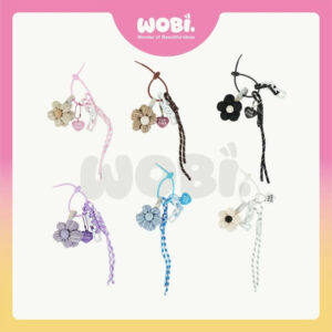 2009 WOBI Flower Versatile Chain Colourful Fashion Lanyard Braided Cord Keychain Accessories Aksesori Beg Pemegang Kunci