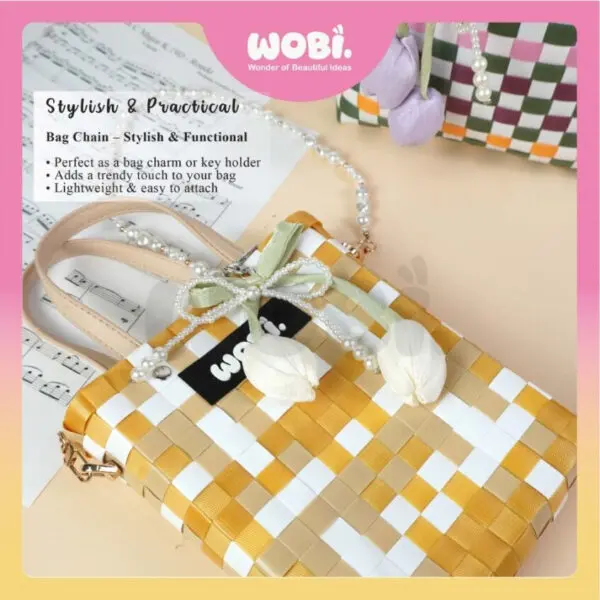 fe5693a4e064bc15366663fc79e031b1-1.jpeg 2010 WOBI Tulips Versatile Chain Colourful Fashion Lanyard Sweet Pearl Beaded Bow Keychain Aksesori Beg Pemegang Kunci
