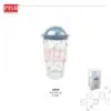 2009 470ML Straw Glass Cup Heat Cold Resistant Water Bottle Viral Transparent Travel Mug Coffee Glass Doorgift Cawan
