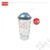 2009 470ML Straw Glass Cup Heat Cold Resistant Water Bottle Viral Transparent Travel Mug Coffee Glass Doorgift Cawan