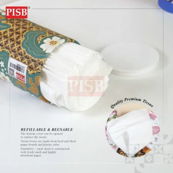 2155 (1PCS) Souvenir Premium Floral Car Tissue Facial Tissue Cylinder Tissue Box Tisu Kereta Tisu Kotak Doorgift Tisu