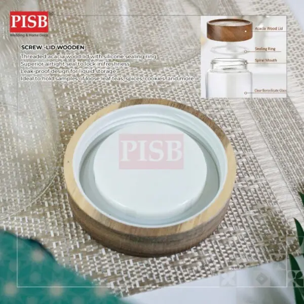 49e613cdd425264e55ca5ed4240e8369.jpeg 1065/66 Screw-Lid Wooden Canister Airtight Spice Container Condiment Bottle Jar Bekas Rempah Balang Kuih Bekas Kuih Raya
