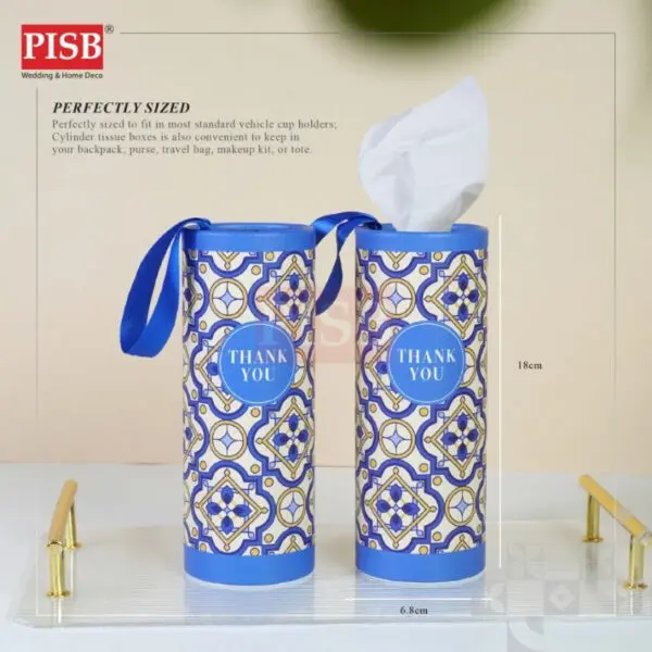 2155 (1PCS) Souvenir Premium Floral Car Tissue Facial Tissue Cylinder Tissue Box Tisu Kereta Tisu Kotak Doorgift Tisu