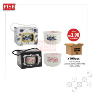 2154(100Pcs/Ctn)Ceramic Container Bowl Set Food Storage Kitchen Essential Ceramic Bowl Set Mangkuk Seramik Wedding Gift