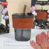 2129(58Sets/Ctn)Bundle Deal Straw Mug Glass With Holder Heat Cold Resistant Water Bottle Viral Travel Mug Doorgift Cawan