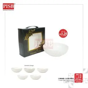 2385(50Set/Ctn)Bundle Deal 5.5 Ceramic Small Plate With Gift Box Wedding Doorgift Pinggan Mangkuk Seramik(Random Design)