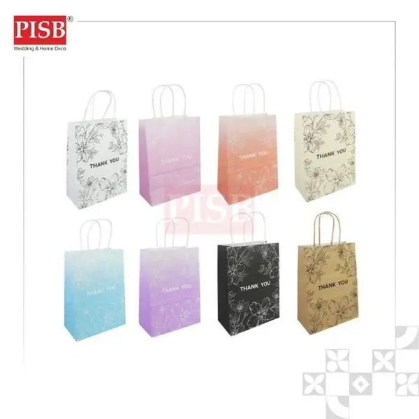 2180 (10Pcs/Pkt) Flower Kraft Paper Bag Gift Bag Retail Bag Colour Kraft Paper Bag Beg Kertas Wedding Birthday Bag