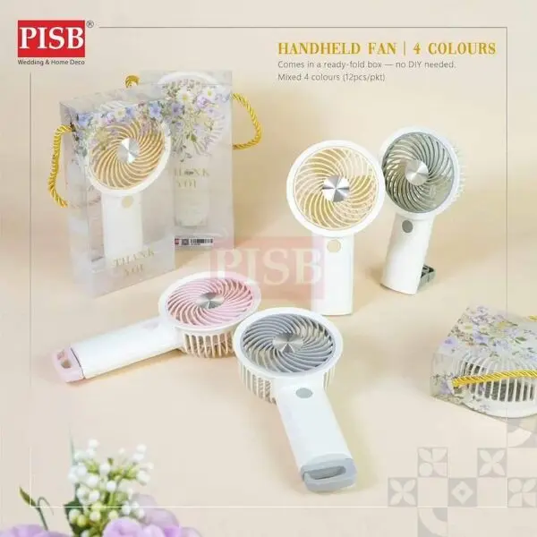 2169(1Pcs)(Random Colour)Handheld Fan Souvenir Portable USB Rechargeable Fan Adjustable Speed Kipas Tangan Mini Doorgift