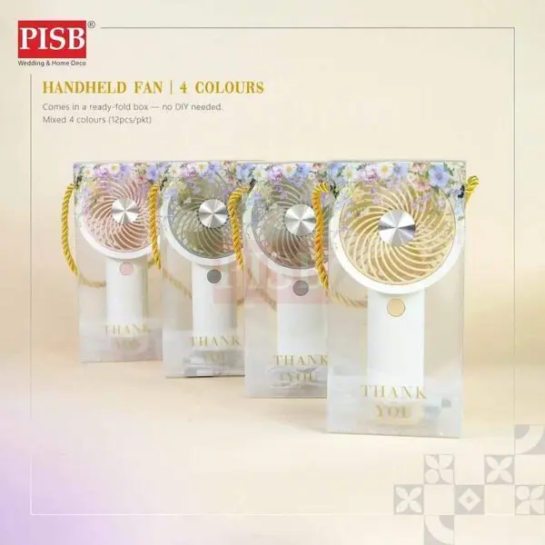 2169(1Pcs)(Random Colour)Handheld Fan Souvenir Portable USB Rechargeable Fan Adjustable Speed Kipas Tangan Mini Doorgift