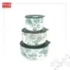 2003/04/05 3Pcs Floral Ceramic Bowl Set With Airtight Lid Food Storage Kitchen Essential Mangkuk Seramik Murah Doorgift