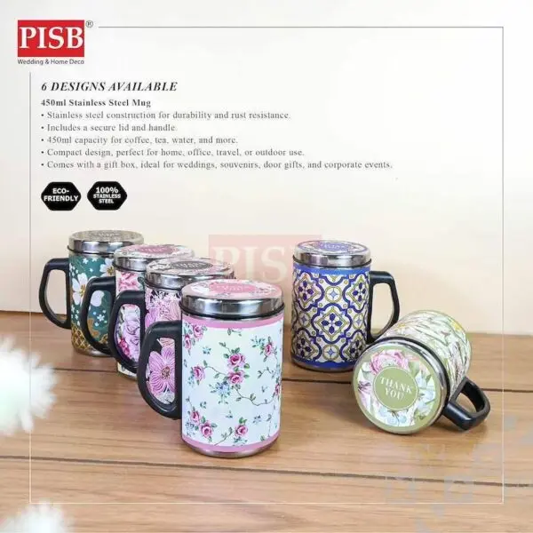 2156(24Pcs/Ctn)450ML Stainless Steel Mug With Handle Box Thermal Travel Coffee Tea Cup Mug Cawan Keluli Tahan Karat