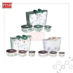 2003/04/05 3Pcs Floral Ceramic Bowl Set With Airtight Lid Food Storage Kitchen Essential Mangkuk Seramik Murah Doorgift