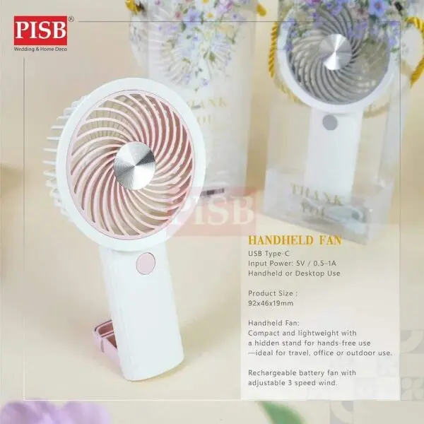 2169(12Pcs/Pkt)(Mix)Handheld Fan Souvenir Portable USB Rechargeable Fan Adjustable Speed Kipas Tangan Meja Mini Doorgift
