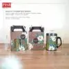 2156(24Pcs/Ctn)450ML Stainless Steel Mug With Handle Box Thermal Travel Coffee Tea Cup Mug Cawan Keluli Tahan Karat