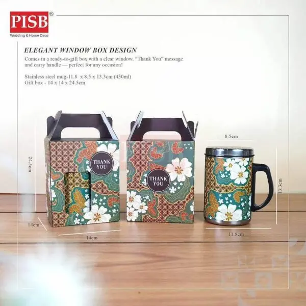 2156(24Pcs/Ctn)450ML Stainless Steel Mug With Handle Box Thermal Travel Coffee Tea Cup Mug Cawan Keluli Tahan Karat