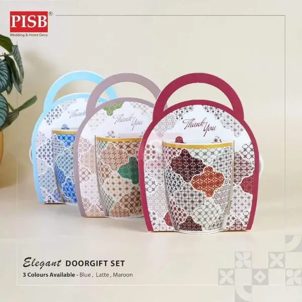 2446(48Sets/Ctn)Souvenir Mosaic Heritage Ceramic Mug With Gift Holder Box Doorgift Mug Cawan Seramik Murah Wedding Mug