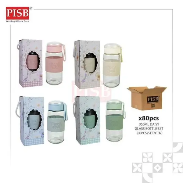 7d333c8f8d85221fa341344949e084a6.jpeg 2175(80Pcs/Set)350ML Daisy Glass Bottle Set With Gift Box Hot Cold Water Bottle Tumbler Travel Glass Doorgift Botol Air