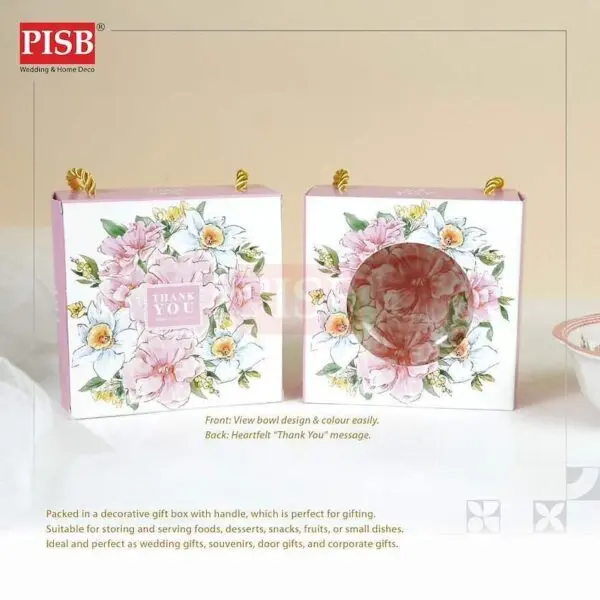 d0e4c451b49f0e5b90525f7926982c34.jpeg 2168(100Pcs/Box)Souvenir Floral Ceramic Bowl With Floral Handle Box Doorgift Mangkuk Seramik Bungaan Murah Wedding Gift