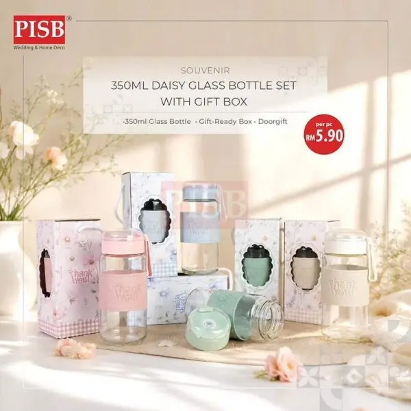 d2b630fdb837c2970c293d6057d5ef2d.jpeg 2175(1Pcs)350ML Daisy Glass Bottle Set With Gift Box Hot Cold Water Bottle Tumbler Travel Glass Doorgift Bekas Botol Air