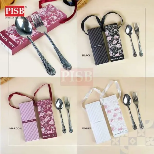 e9f3dc7071f69102610cdc7076169eb2.jpeg 2170/71(100 Sets)Souvenir Tasbih Spoon Fork With Gift Box Doorgift Sudu Garfu Tasbih Manik 33 Biji Cutlery Prayer Sets