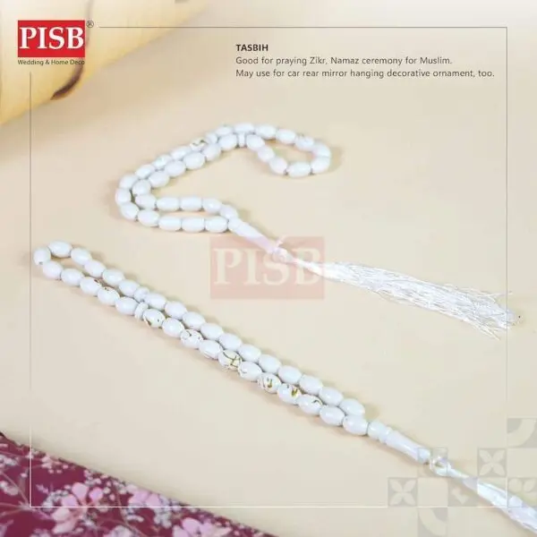 f7b9dfae2abe81503a0c377154b1e137.jpeg 2170/71(100 Sets)Souvenir Tasbih Spoon Fork With Gift Box Doorgift Sudu Garfu Tasbih Manik 33 Biji Cutlery Prayer Sets
