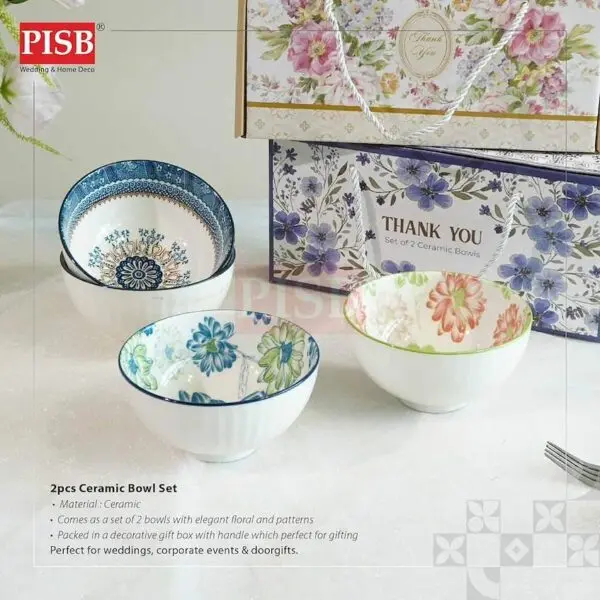 0dfb63262ac5241f21905f59bd300373.jpeg 2001/02(50Set/Ctn)2Pcs Vintage Blue Floral Ceramic Bowl Set With Gift Box Doorgift Souvenir Mangkuk Seramik Wedding Gift