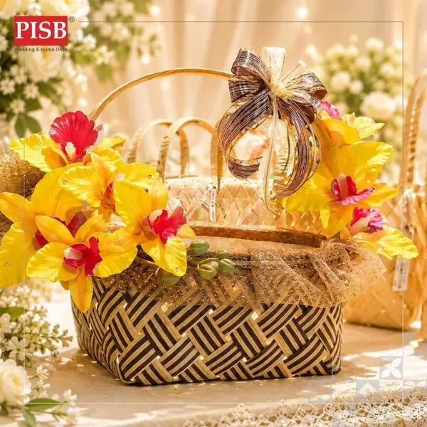 4cc2eae82090477b50bf59567d3de20e.jpeg 1148/49/50/51 Woven Basket With Handle Bakul Buah Bakul Hamper Bakul Hantaran Bakul Anyaman Hiasan Picnic Basket