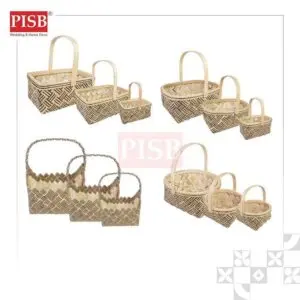 1148/49/50/51 Woven Basket With Handle Bakul Buah Bakul Hamper Bakul Hantaran Bakul Anyaman Hiasan Picnic Basket