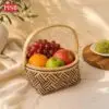 ef5f39ebd494dfb1a6ccb8d0560614f6.jpeg 1148/49/50/51 Woven Basket With Handle Bakul Buah Bakul Hamper Bakul Hantaran Bakul Anyaman Hiasan Picnic Basket