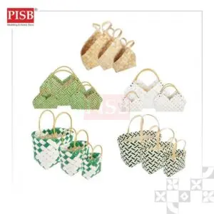 1154-58 Bag Style Woven Basket With Handle Bakul Buah Bakul Hamper Bakul Hantaran Bakul Anyaman Hiasan Picnic Basket